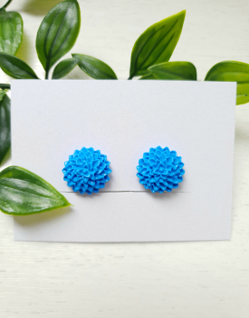 Ear clips "Flowers" turquoise